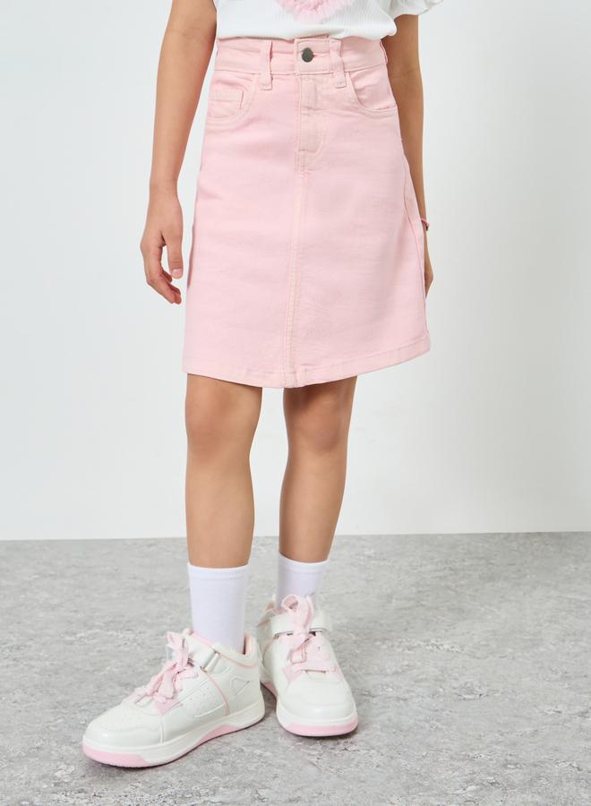 Styli Girls Pink Denim Skirt - Image 4